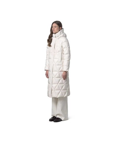 K-WAY PIUMINO LUNGO DONNA RUENNE THERMO MICROFIBER WHITE GARDENIA COMBO K7136JW