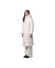 K-WAY PIUMINO LUNGO DONNA RUENNE THERMO MICROFIBER WHITE GARDENIA COMBO K7136JW