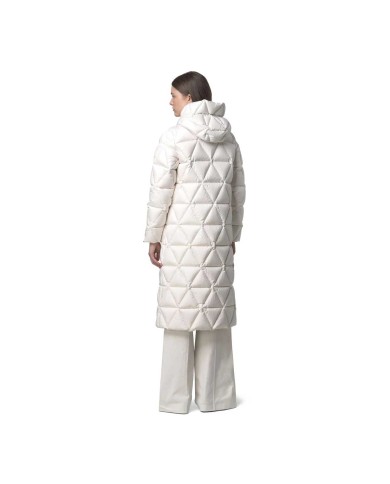 K-WAY PIUMINO LUNGO DONNA RUENNE THERMO MICROFIBER WHITE GARDENIA COMBO K7136JW