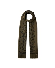 LIU-JO SCIARPA DONNA IN MAGLIA OLIVE NIGHT E NERO LUX TF5238 225
