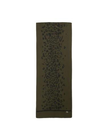 LIU-JO SCIARPA DONNA IN MAGLIA OLIVE NIGHT E NERO LUX TF5238 225