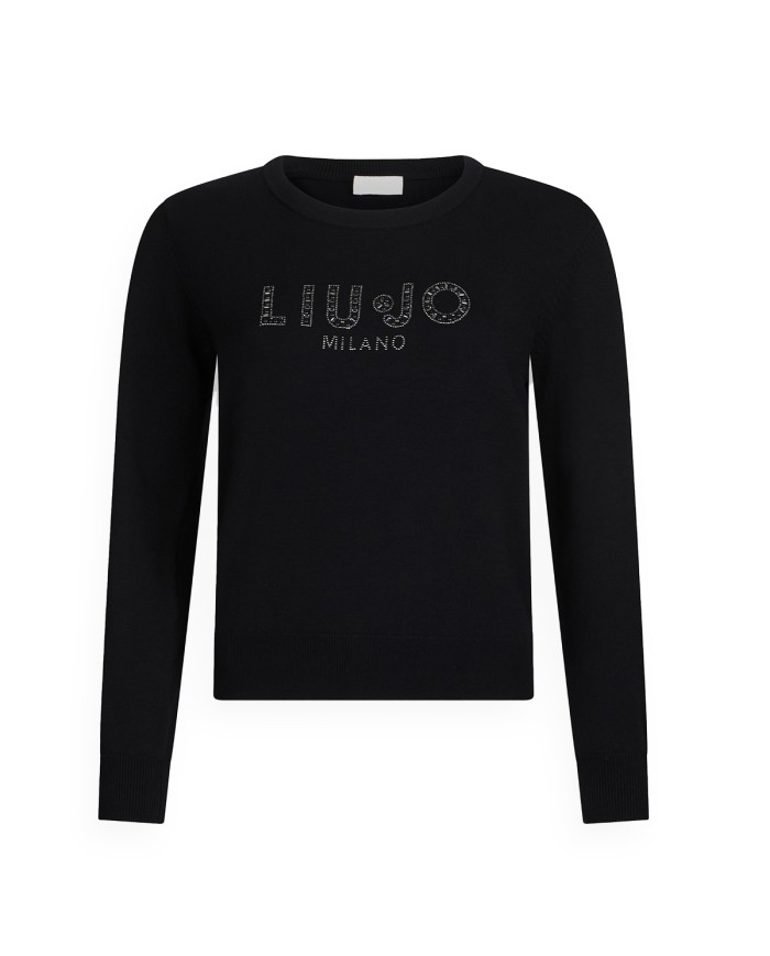 LIU-JO MAGLIA DONNA CHIUSA ECS LIU JO BETTER CON LOGO NERO TF5248 225