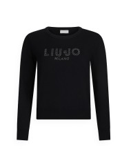 LIU-JO MAGLIA DONNA CHIUSA ECS LIU JO BETTER CON LOGO NERO TF5248 225