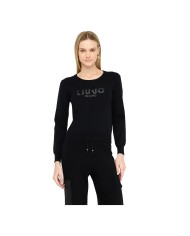 LIU-JO MAGLIA DONNA CHIUSA ECS LIU JO BETTER CON LOGO NERO TF5248 225