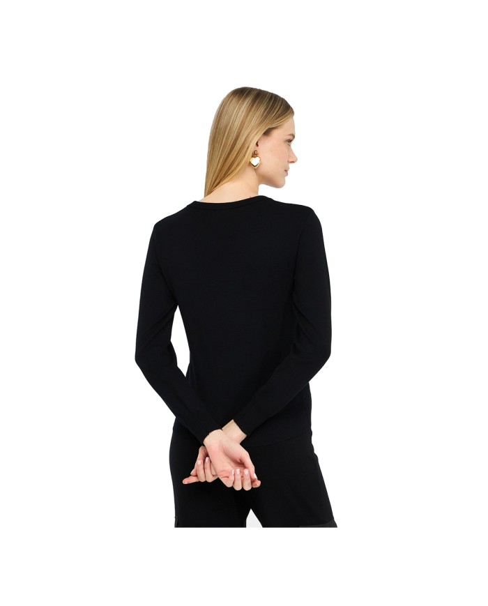 LIU-JO MAGLIA DONNA CHIUSA ECS LIU JO BETTER CON LOGO NERO TF5248 225
