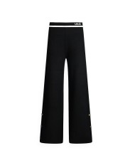 LIU-JO PANTALONI DONNA IN MAGLIA NERO E BIANCO LATTE TF5252 225
