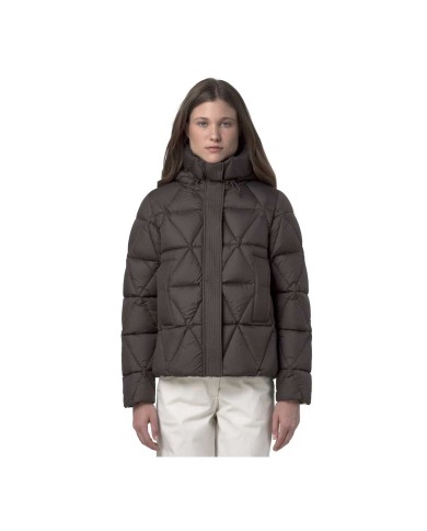K-WAY PIUMINO CORTO DONNA LETHILLE THERMO MICROFIBER BLACK OLIVE COMBO K7136KW