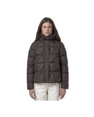 K-WAY PIUMINO CORTO DONNA LETHILLE THERMO MICROFIBER BLACK OLIVE COMBO K7136KW