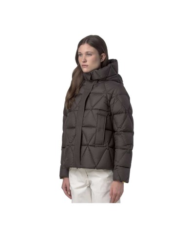 K-WAY PIUMINO CORTO DONNA LETHILLE THERMO MICROFIBER BLACK OLIVE COMBO K7136KW