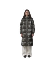 K-WAY PIUMINO LUNGO DONNA RUENNE THERMO PEARLY BLACK OLIVE COMBO  K7136LW
