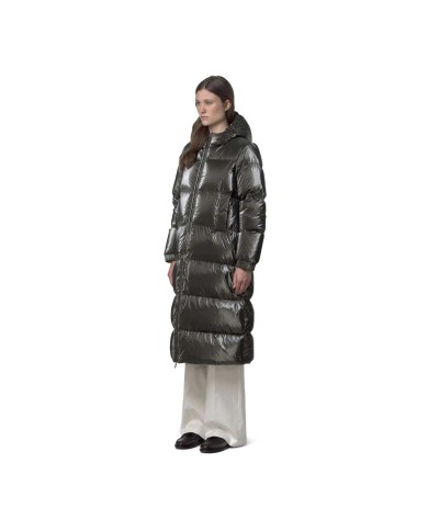 K-WAY PIUMINO LUNGO DONNA RUENNE THERMO PEARLY BLACK OLIVE COMBO  K7136LW