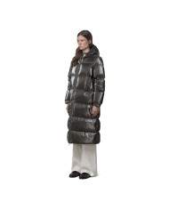 K-WAY PIUMINO LUNGO DONNA RUENNE THERMO PEARLY BLACK OLIVE COMBO  K7136LW