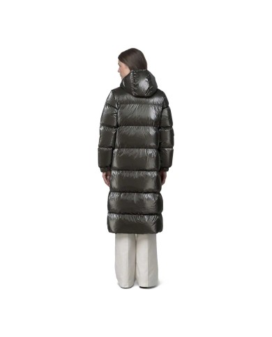K-WAY PIUMINO LUNGO DONNA RUENNE THERMO PEARLY BLACK OLIVE COMBO  K7136LW