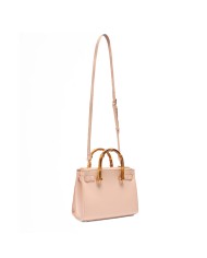 LIU-JO BORSA DONNA LIU JO SATCHEL BAG CON TRACOLLA E MANICI EFFETTO BAMBOO ROSA CIPRIA AA5077 125