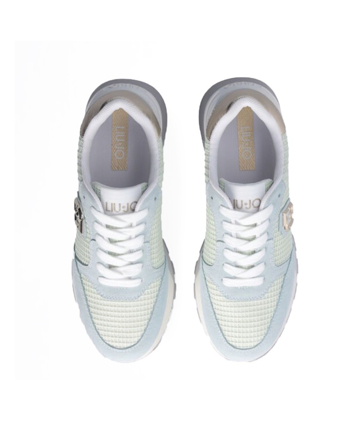 LIU-JO CALZATURE SCARPA DONNA SNEAKERS AMAZING 25 COW SUEDE SAND MESH WATER LIGHT GOLD BA5049 125