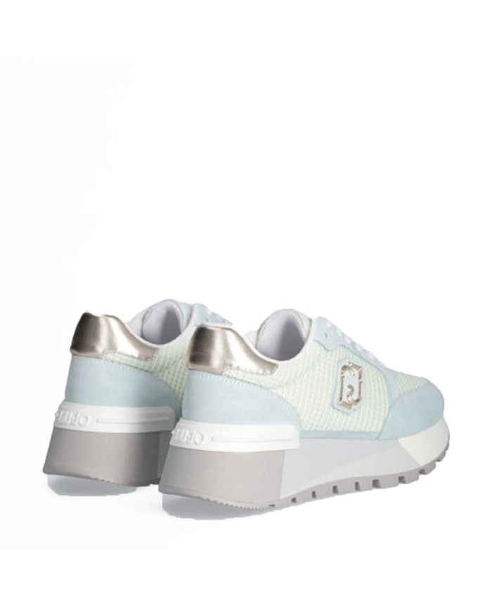 LIU-JO CALZATURE SCARPA DONNA SNEAKERS AMAZING 25 COW SUEDE SAND MESH WATER LIGHT GOLD BA5049 125