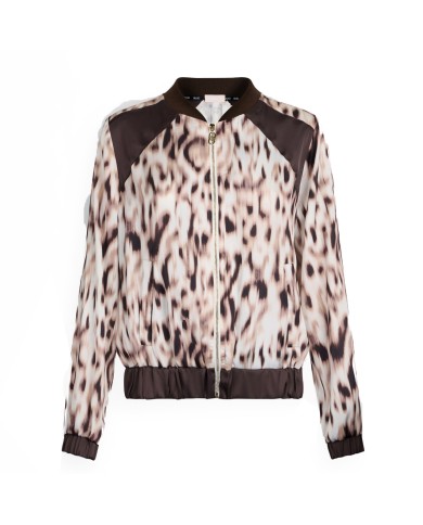 LIU-JO GIACCA DONNA BOMBER IN RASO STAMPATO ANIMALIER TA5197 125