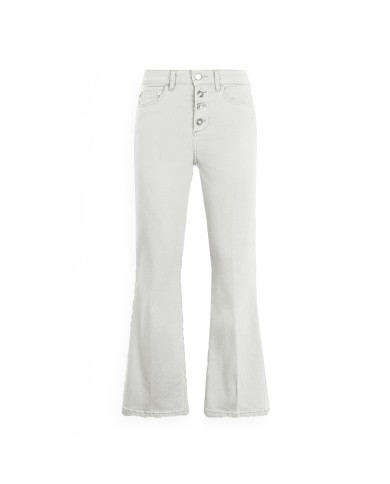 LIU-JO PANTALONI DONNA BOOTCAT BOTTOM UP PRINCESS VITA ALTA BIANCO LANA UA5040 125