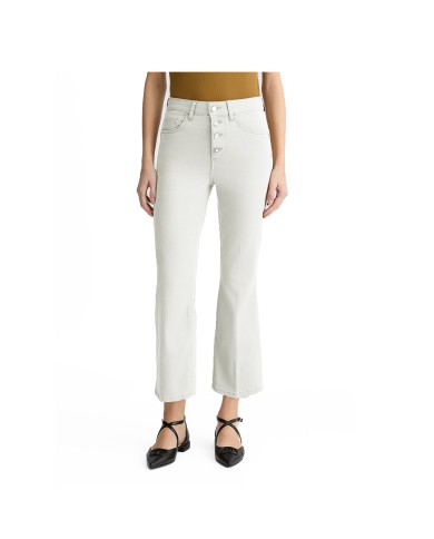 LIU-JO PANTALONI DONNA BOOTCAT BOTTOM UP PRINCESS VITA ALTA BIANCO LANA UA5040 125