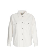 LIU-JO GIUBBINO DONNA ECS OVERSHIRT DENIM STRASS BIANCO LANA UA5165 125