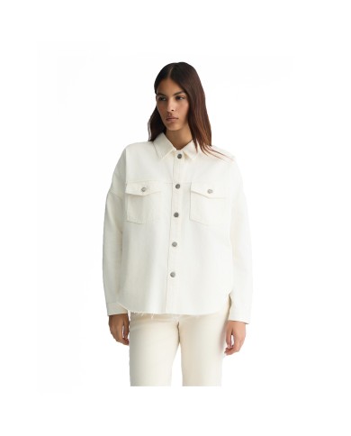 LIU-JO GIUBBINO DONNA ECS OVERSHIRT DENIM STRASS BIANCO LANA UA5165 125