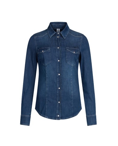 LIU-JO CAMICIA DONNA COVER IN DENIM WASH DARK BLUE UXX0456 125