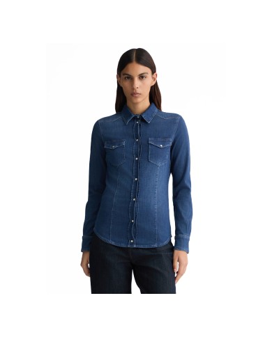 LIU-JO CAMICIA DONNA COVER IN DENIM WASH DARK BLUE UXX0456 125