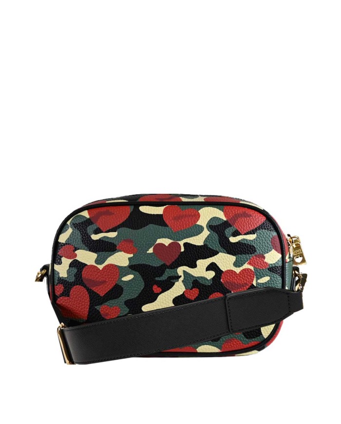 MOSCHINO CROSSBODY PU STAMPA CAMOUFLAGE/ NERO JC4107 225