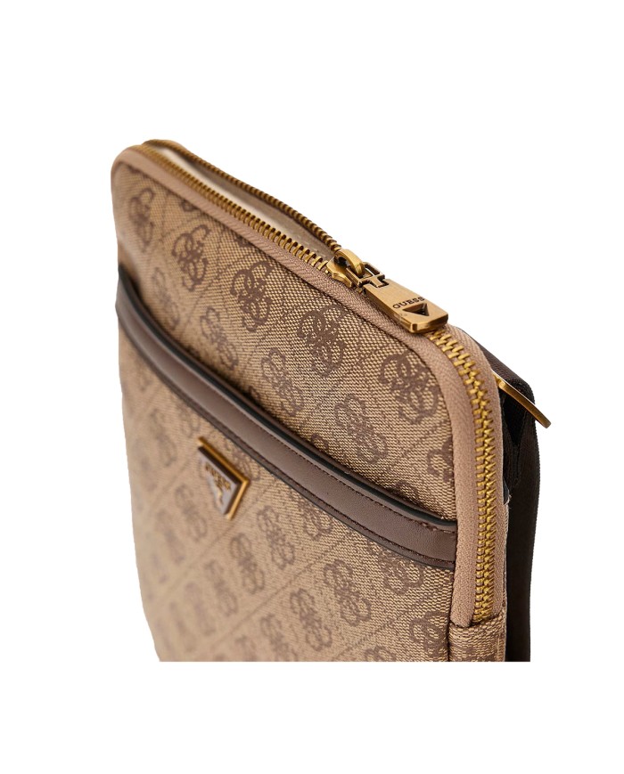 GUESS BORSELLO UOMO MILANO CROSSBODY FLAT BEIGE BROWN HMEVZL 225
