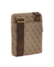 GUESS BORSELLO UOMO MILANO CROSSBODY FLAT BEIGE BROWN HMEVZL 225