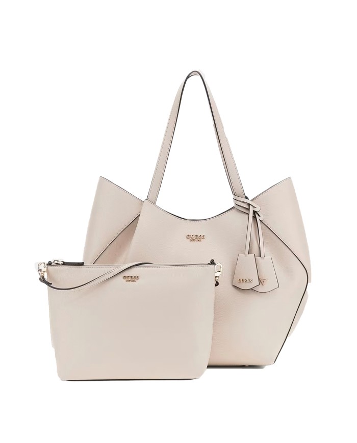 GUESS BORSA DONNA AMORETTE SHOPPER BAG CON POCHETTE LIGHT TAUPE HWBG78 225