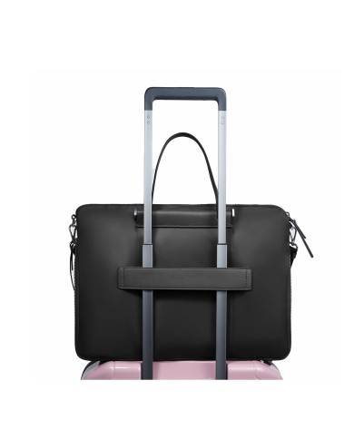 PIQUADRO BORSA DONNA DA LAVORO SLIM ESPANDIBILE PELLE E TESSUTO PORTA PC 15.6" NERO CA4021W92T CO
