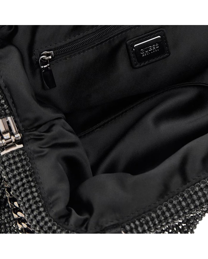 GUESS BORSA DONNA CROSSBODY CLUTCH BAG FRAME ZALINA MAGLIA STRASS BLACK HWRP93 225