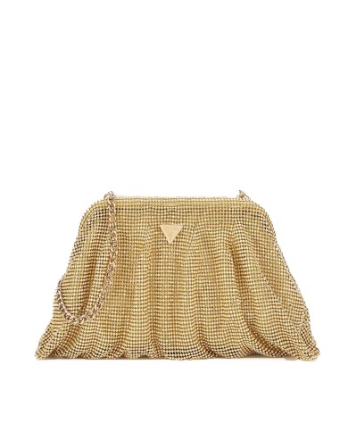 GUESS BORSA DONNA CROSSBODY CLUTCH BAG FRAME ZALINA MAGLIA STRASS GOLD HWRP93 225