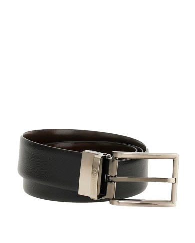 GUESS CINTURA DONNA BELT ADJ REVERSIBILE IN VERA PELLE BLACK / DARK BROWN BM7822 225