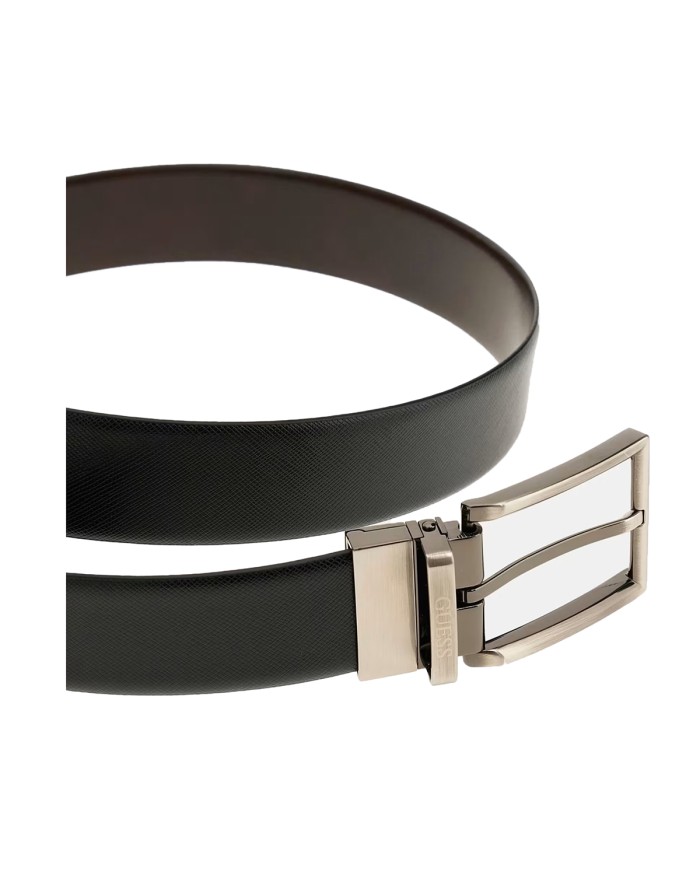 GUESS CINTURA DONNA BELT ADJ REVERSIBILE IN VERA PELLE BLACK / DARK BROWN BM7822 225