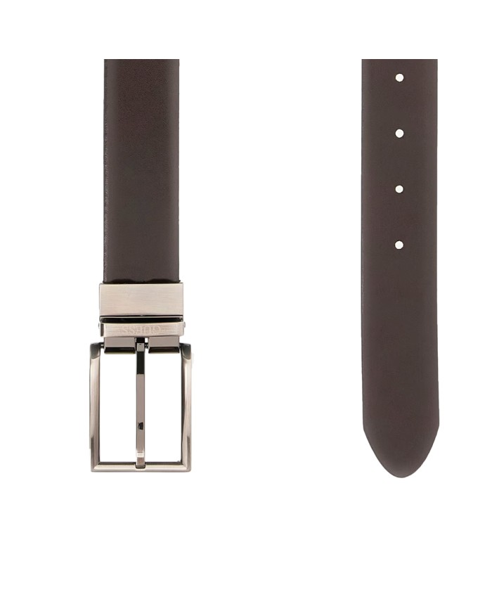 GUESS CINTURA DONNA BELT ADJ REVERSIBILE IN VERA PELLE BLACK / DARK BROWN BM7822 225