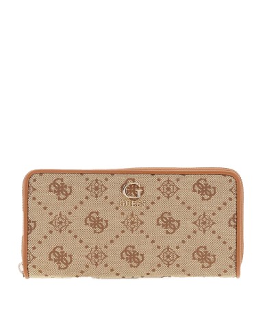 GUESS PORTAFOGLIO DONNA MAXI WALLET SLG LARGE ZIP AROUND NEDA LATTE LOGO SWJP96 225