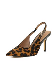 GUESS SCARPA DONNA SLING BACK NASHAA ANIMALIER MISTO PELLE TAN FLTNSH 225
