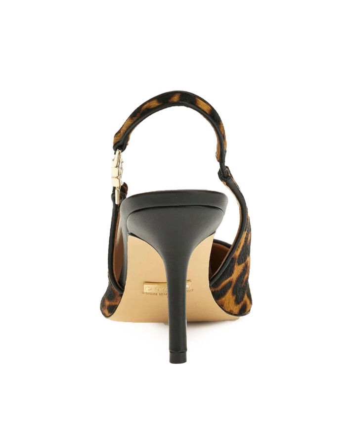 GUESS SCARPA DONNA SLING BACK NASHAA ANIMALIER MISTO PELLE TAN FLTNSH 225