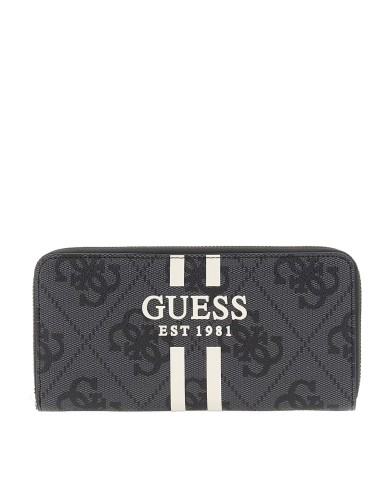GUESS PORTAFOGLIO DONNA MAXI WALLET SLG LARGE ZIP AROUND LAUREL COAL LOGO SWOS74 225