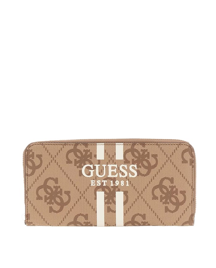 GUESS PORTAFOGLIO DONNA MAXI WALLET SLG LARGE ZIP AROUND LAUREL LATTE LOGO SWOS74 225