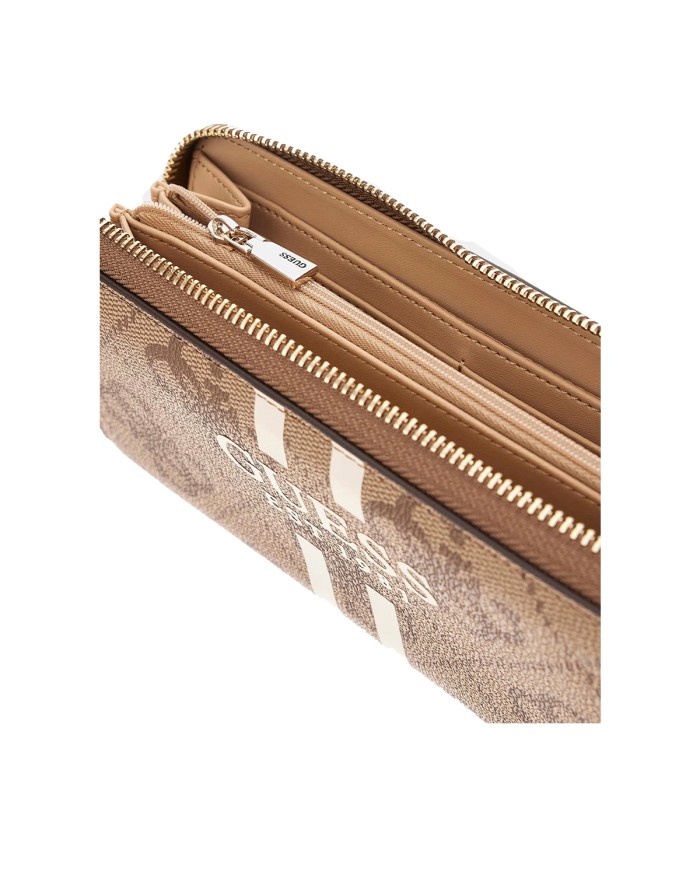 GUESS PORTAFOGLIO DONNA MAXI WALLET SLG LARGE ZIP AROUND LAUREL LATTE LOGO SWOS74 225