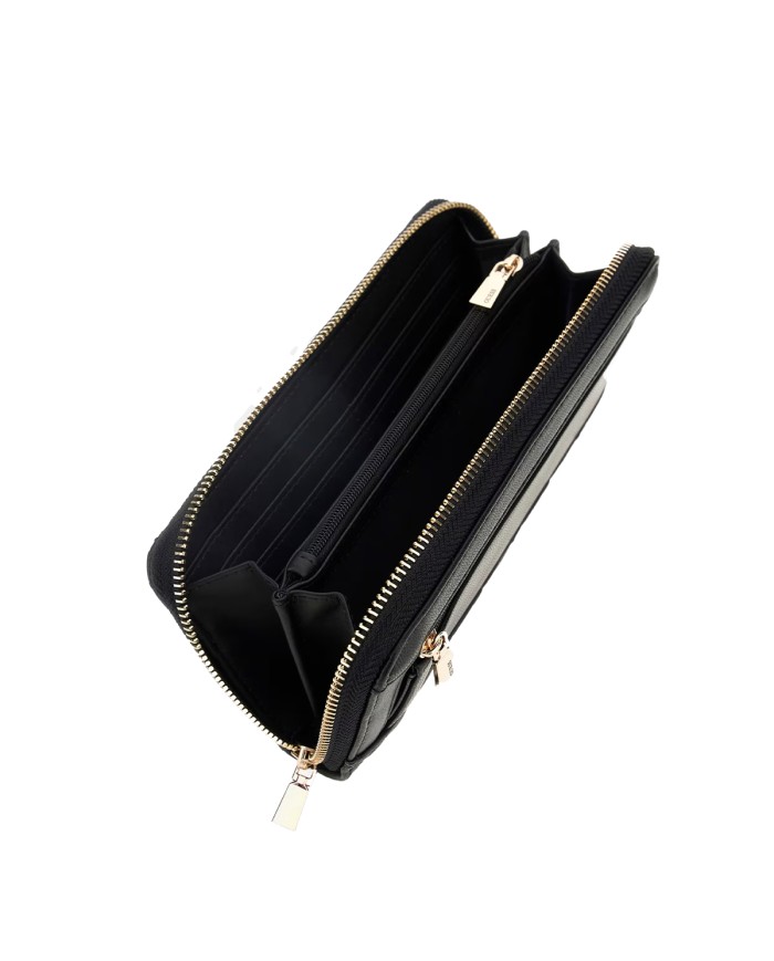 GUESS PORTAFOGLIO DONNA MAXI WALLET SLG LARGE ZIP AROUND ADELASIA 4G BLACK LOGO SWQL96 225