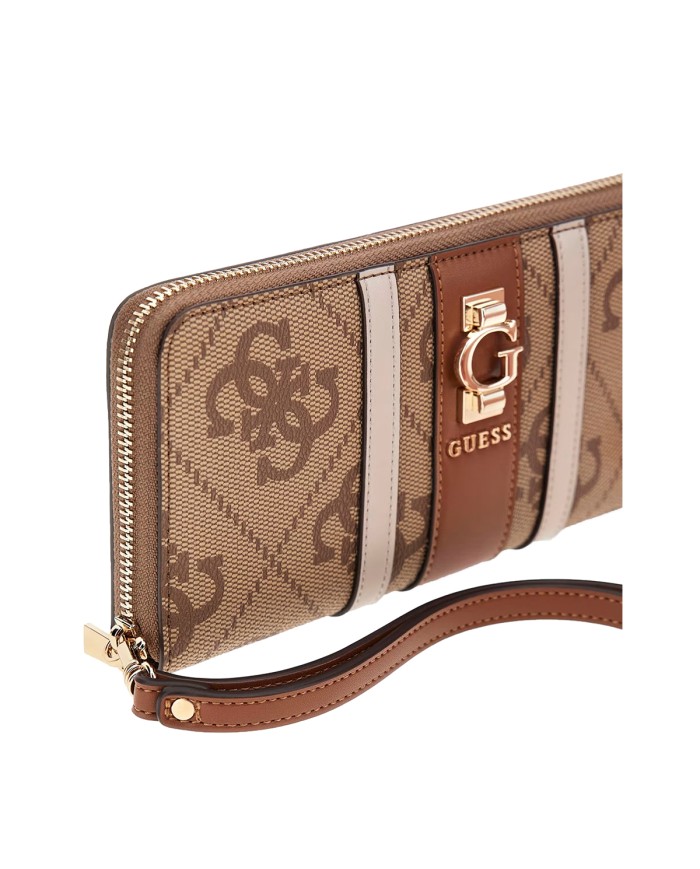 GUESS PORTAFOGLIO DONNA MAXI WALLET SLG LARGE ZIP AROUND ERENIA 4G LATTE LOGO SWSO78 225