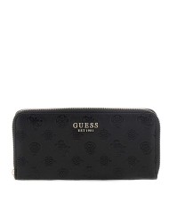 GUESS PORTAFOGLIO DONNA MAXI WALLET SLG LARGE ZIP AROUND PHOEBE 4G PEONY BLACK LOGO SWPD96 225