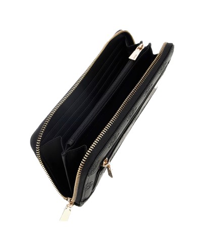 GUESS PORTAFOGLIO DONNA MAXI WALLET SLG LARGE ZIP AROUND PHOEBE 4G PEONY BLACK LOGO SWPD96 225