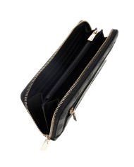 GUESS PORTAFOGLIO DONNA MAXI WALLET SLG LARGE ZIP AROUND PHOEBE 4G PEONY BLACK LOGO SWPD96 225