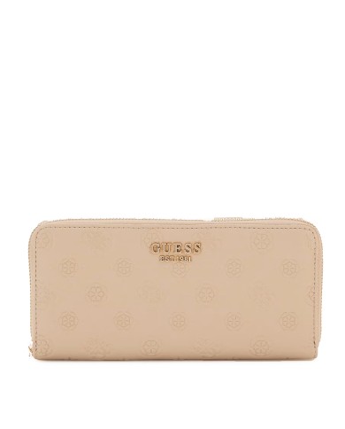 GUESS PORTAFOGLIO DONNA MAXI WALLET SLG LARGE ZIP AROUND PHOEBE 4G PEONY SIMPLY TAUPE LOGO SWPD96 225