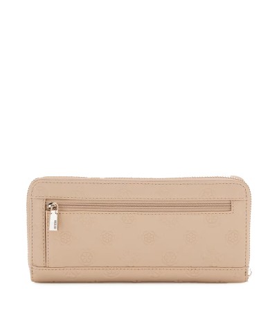 GUESS PORTAFOGLIO DONNA MAXI WALLET SLG LARGE ZIP AROUND PHOEBE 4G PEONY SIMPLY TAUPE LOGO SWPD96 225
